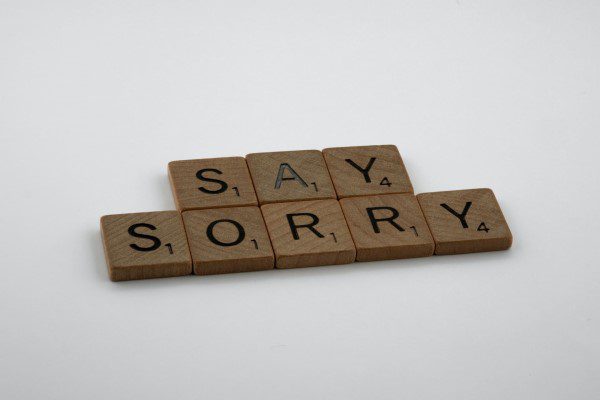 say sorry signboard