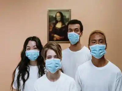 Whole family wear mask protection from corona virus