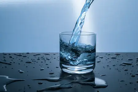 Water pouring in glass