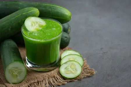 fresh cucumber juice in glass