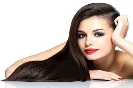 beautiful woman with long straight hairs