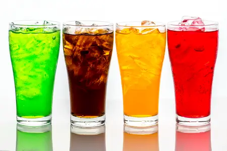 colourful fizzy drinks macro shot